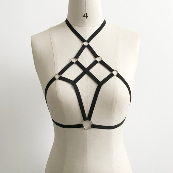 Elastic Cage Bra Strap Halter Bra - Picture 3 of 5